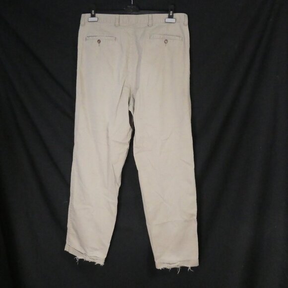 Men's Casual Chino Beige Pants| 36 x 30 | Rolled Bottom Hems - Picture 2 of 16